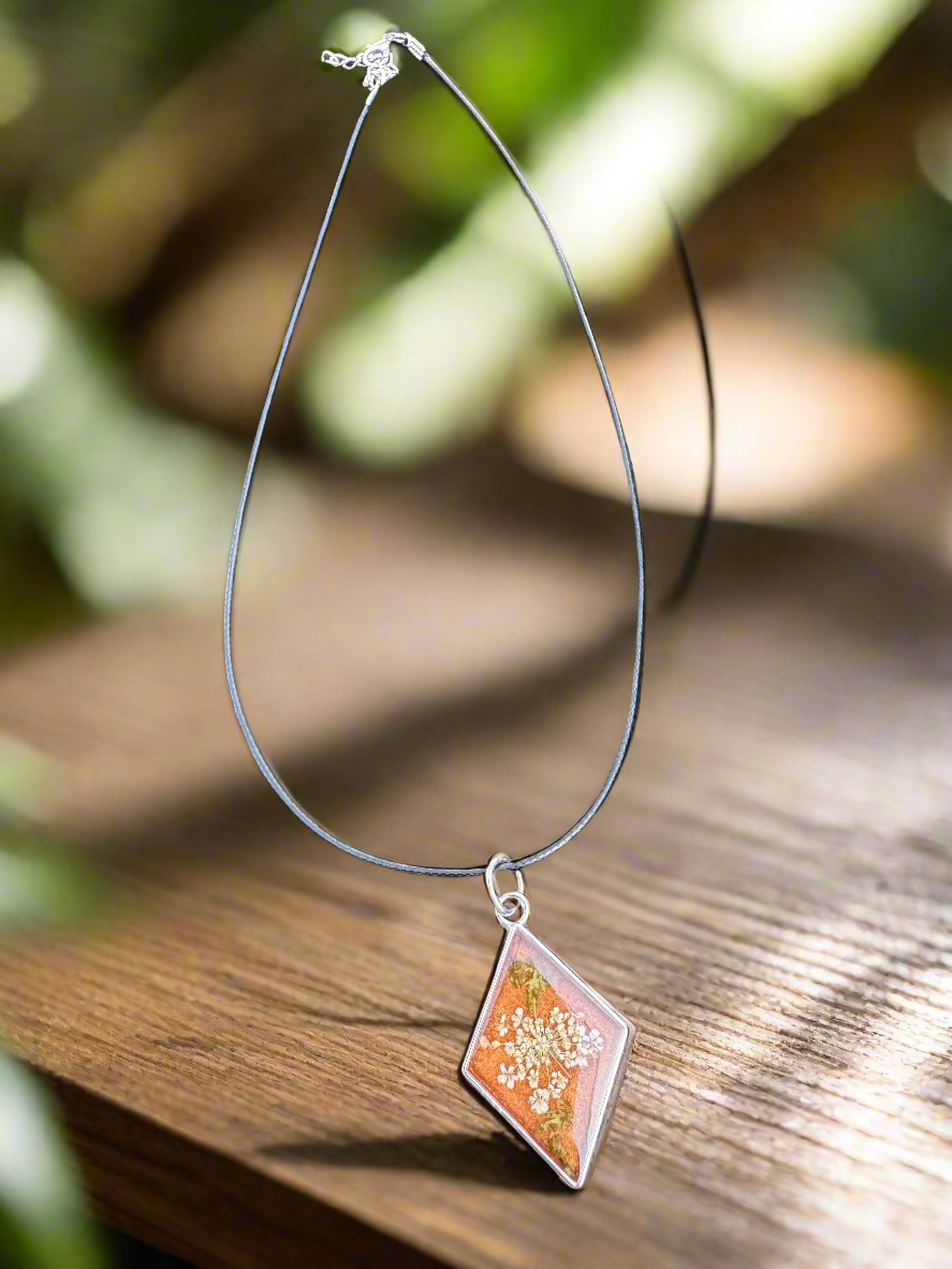 Pressed Flower Resin Pendant