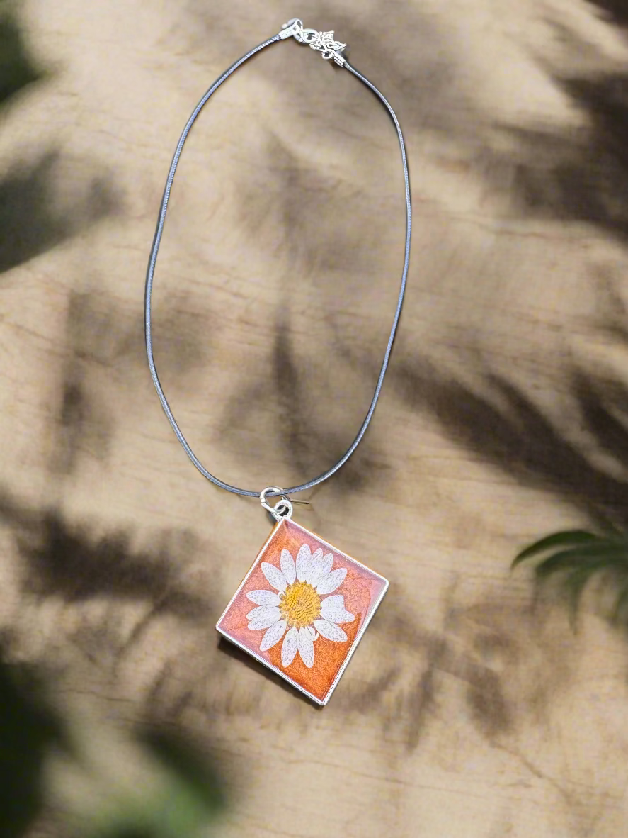 Pressed Flower Resin Pendant