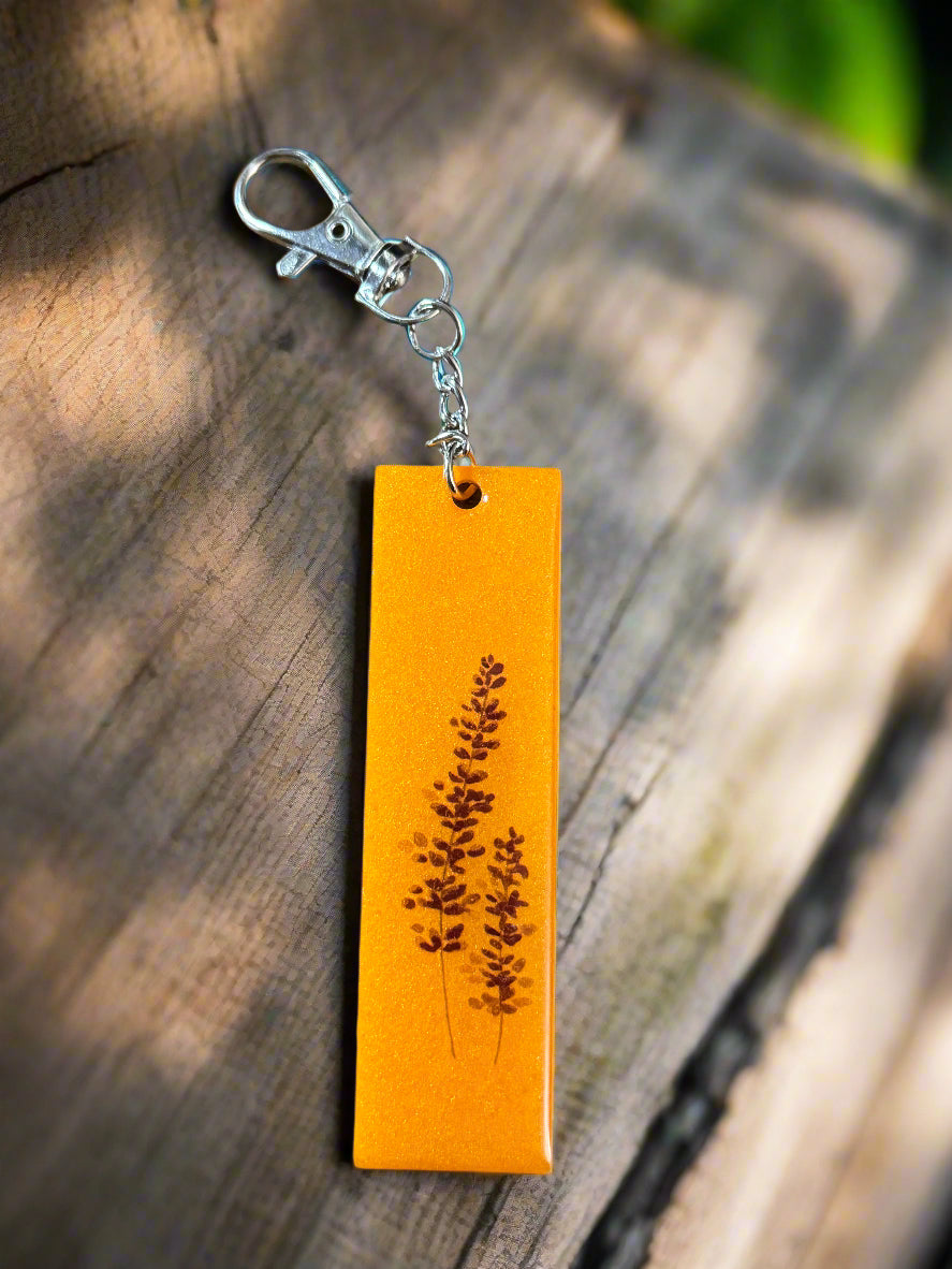 Resin Floral Keychain "Purple Bloom"