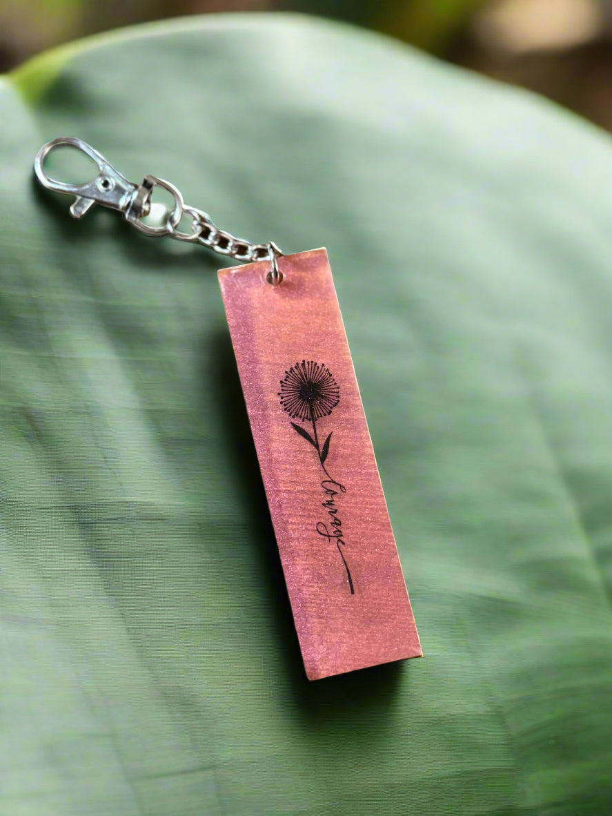 Resin Floral Keychains: "Courage"