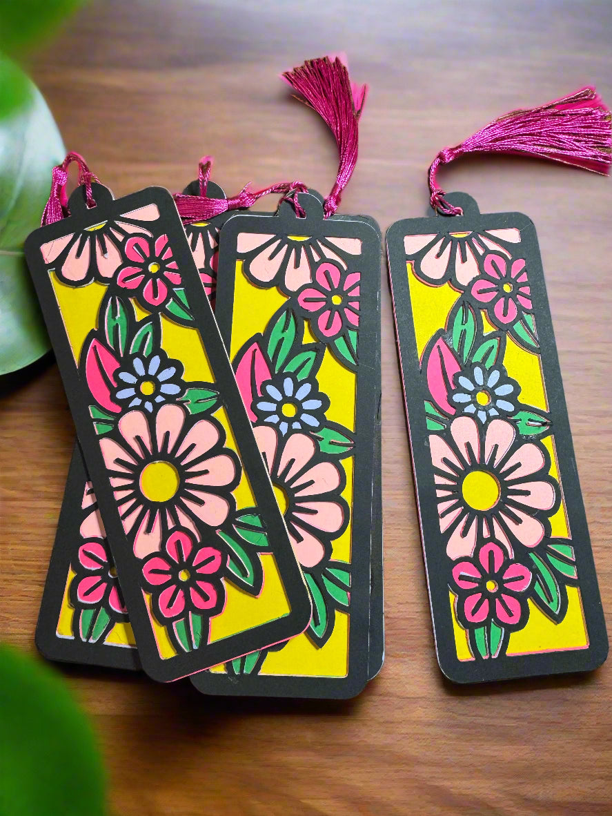 Handmade 3D Cardstock Bookmark, Floral Stylish, Durable & Gift-Ready