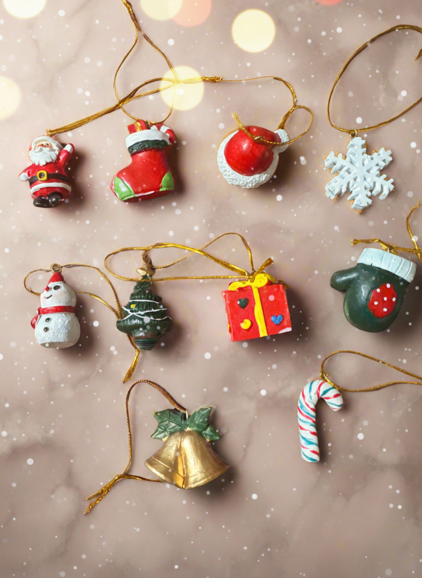 Vintage Style hand painted Mini Ornaments