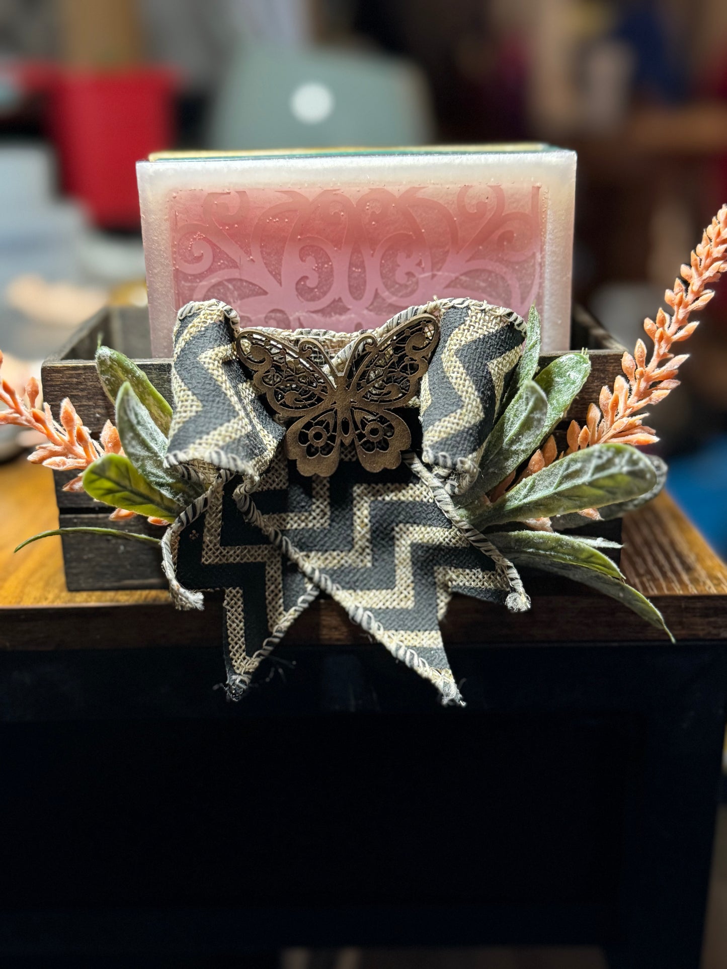 Mandala Resin Coaster Set 4 Piece with Holder