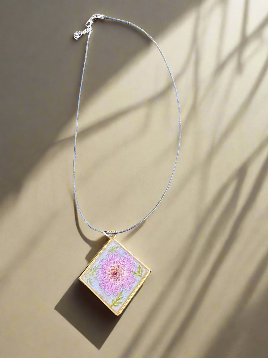 Pressed Flower Resin Pendant