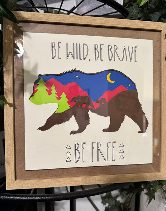 "Mama bear with Baby" Layered 3D Cardstock Art