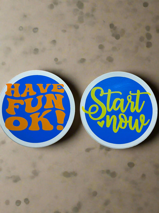 Ceramic Coasters with Motivational Words