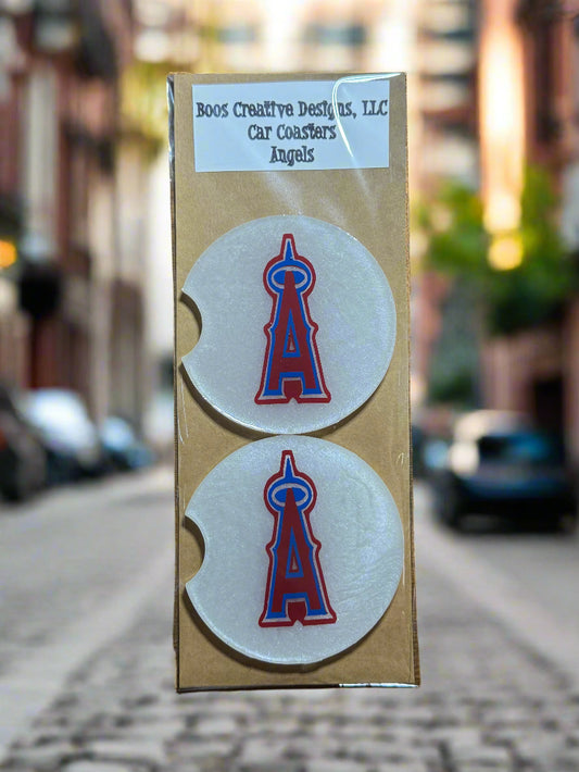 Handcrafted Resin Car Coasters - 2 pack "Angels"