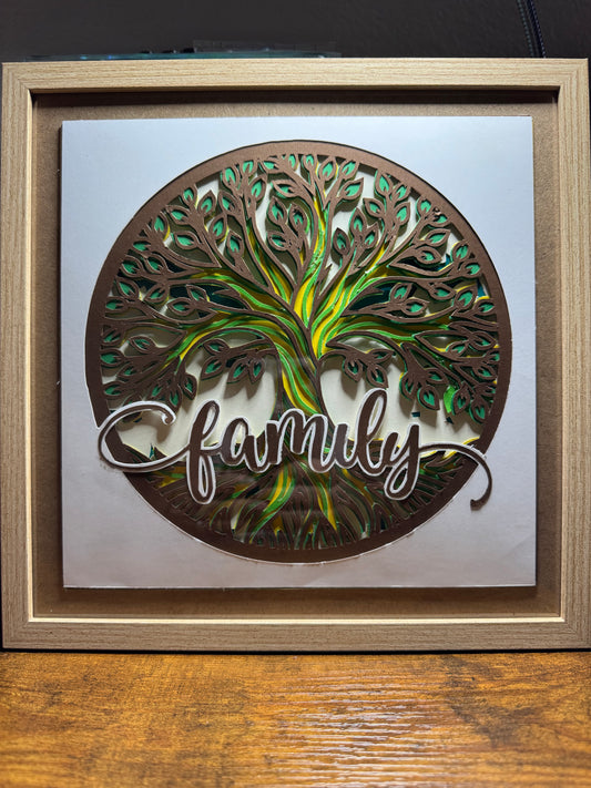 "Family Tree" Layered 3D Cardstock Art