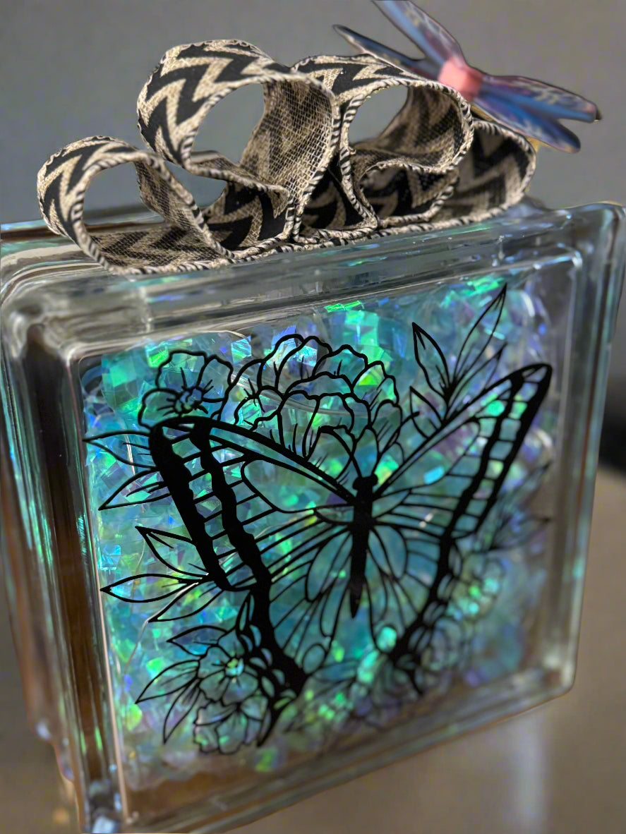 Elegant Heavy Glass Brick with Fairy Lights