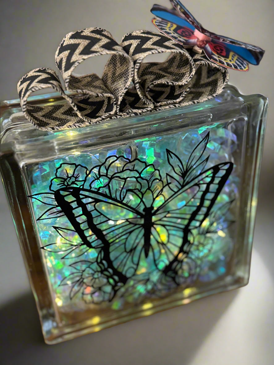 Elegant Heavy Glass Brick with Fairy Lights
