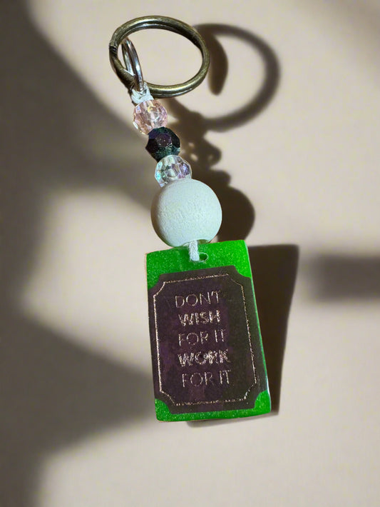 Motivational Resin Keychain With Beads