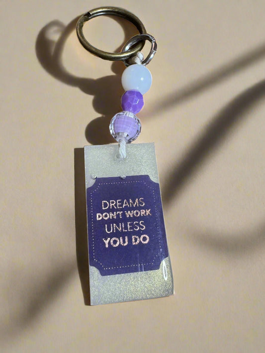 Motivational Resin Keychain With Beads