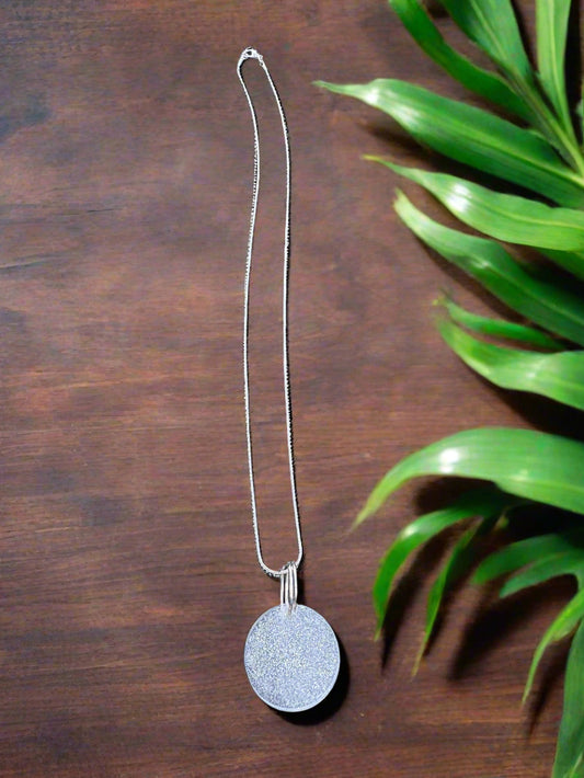 Handcrafted Resin Pendant Necklace, Silver Plated Chain Elegance