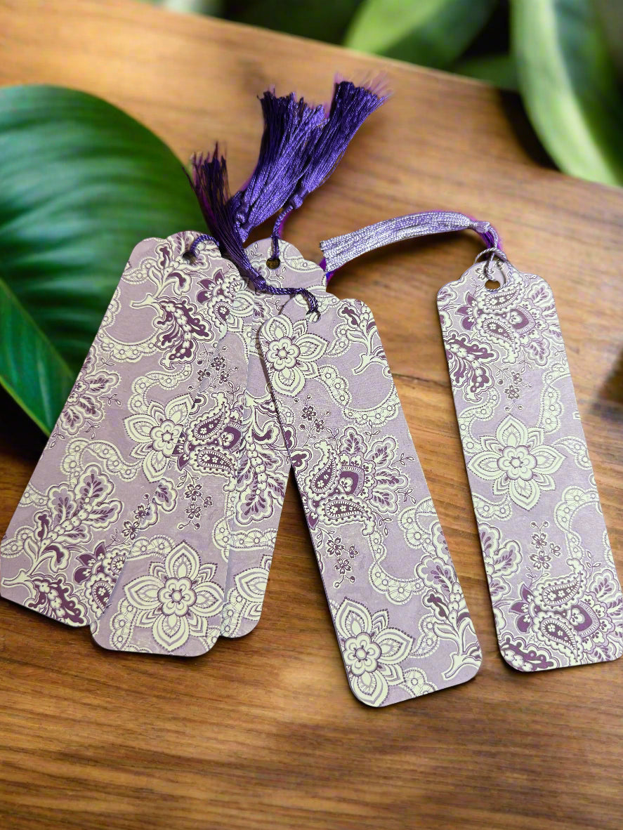 Handmade Cardstock Bookmark, Floral Stylish, Durable & Gift-Ready