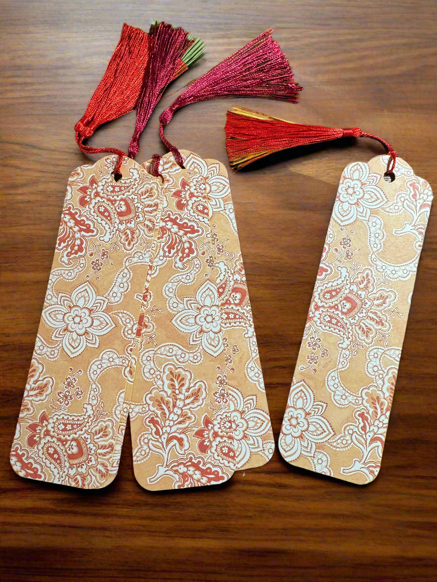 Handmade Cardstock Bookmark, Floral Stylish, Durable & Gift-Ready