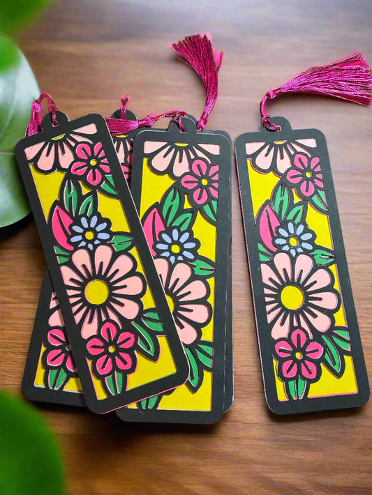 Handmade 3D Cardstock Bookmark, Floral Stylish, Durable & Gift-Ready